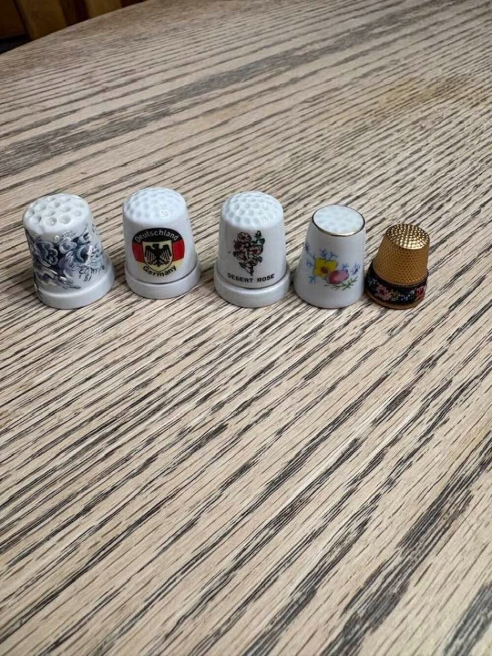 Souvenir Sewing Thimbles 5 different ones